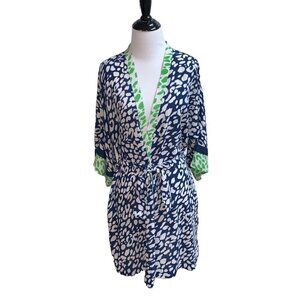 Oscar De La Renta Women's S Small Robe Kimono Vintage 3/4 Sleeves Belted